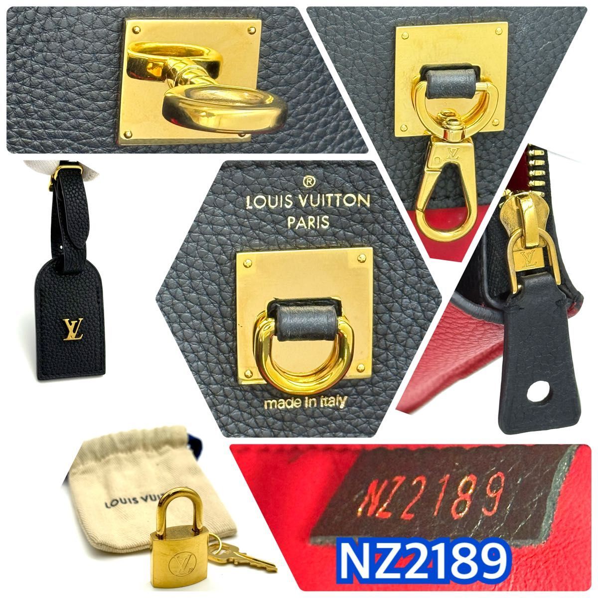 LOUIS VUITTON ルイヴィトン シティ スティーマーPM レッド ブラック ハンドバッグ ショルダーバッグ L97_画像10