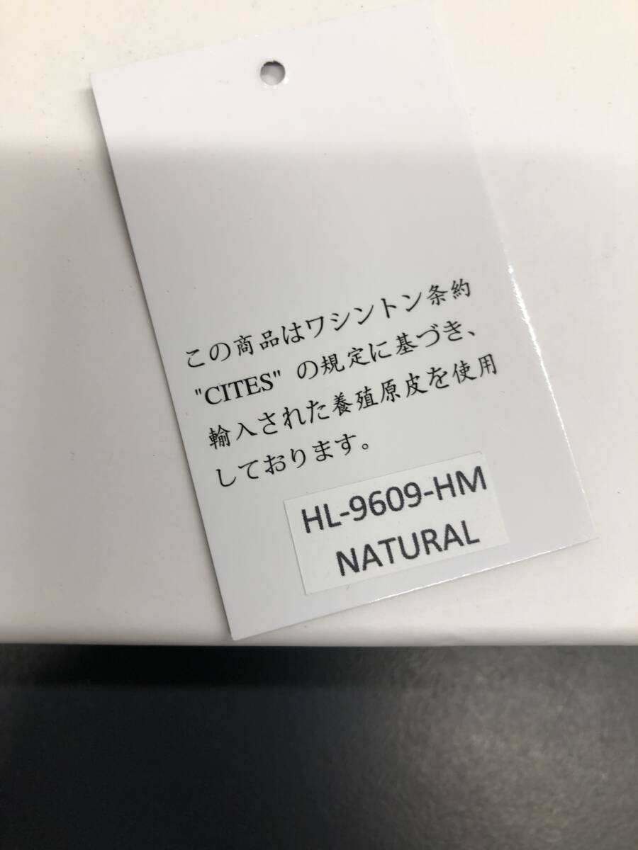 HB3801　クロコダイル 財(cái)布 小銭入 カード入 ワニ革 三つ折り財(cái)布 コンパクトウォレット レザー 箱付き 未使用品