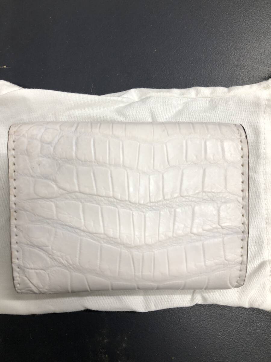 HB3801　クロコダイル 財(cái)布 小銭入 カード入 ワニ革 三つ折り財(cái)布 コンパクトウォレット レザー 箱付き 未使用品