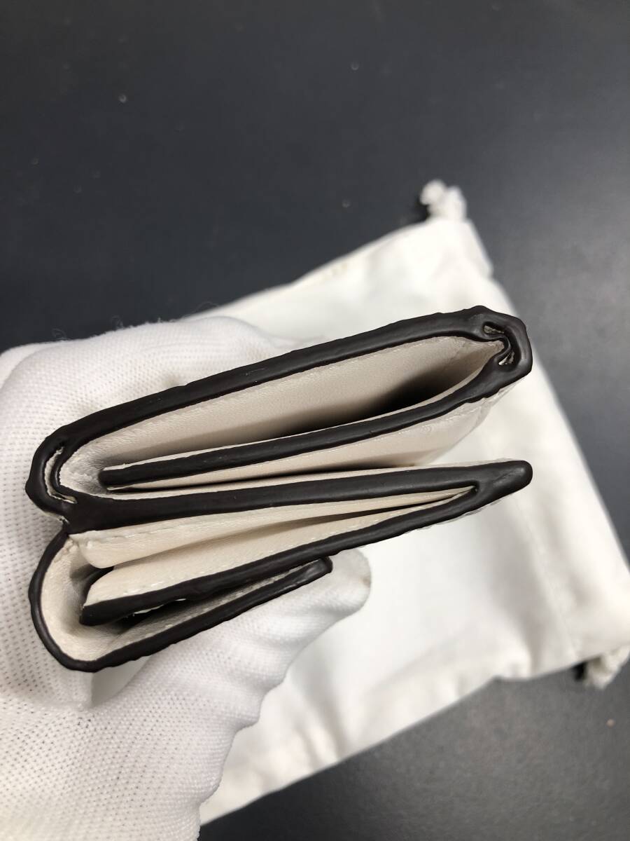HB3803　クロコダイル 財布 小銭入 カード入 ワニ革 三つ折り財布 コンパクトウォレット レザー 箱付き 未使用品