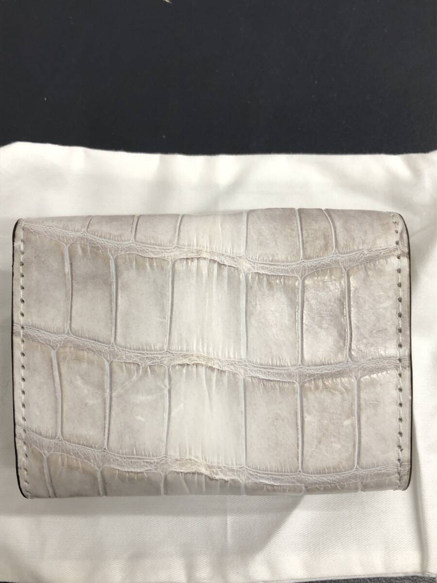 HB3961　クロコダイル 財(cái)布 小銭入 カード入 ワニ革 三つ折り財(cái)布 コンパクトウォレット レザー 箱付き 未使用品