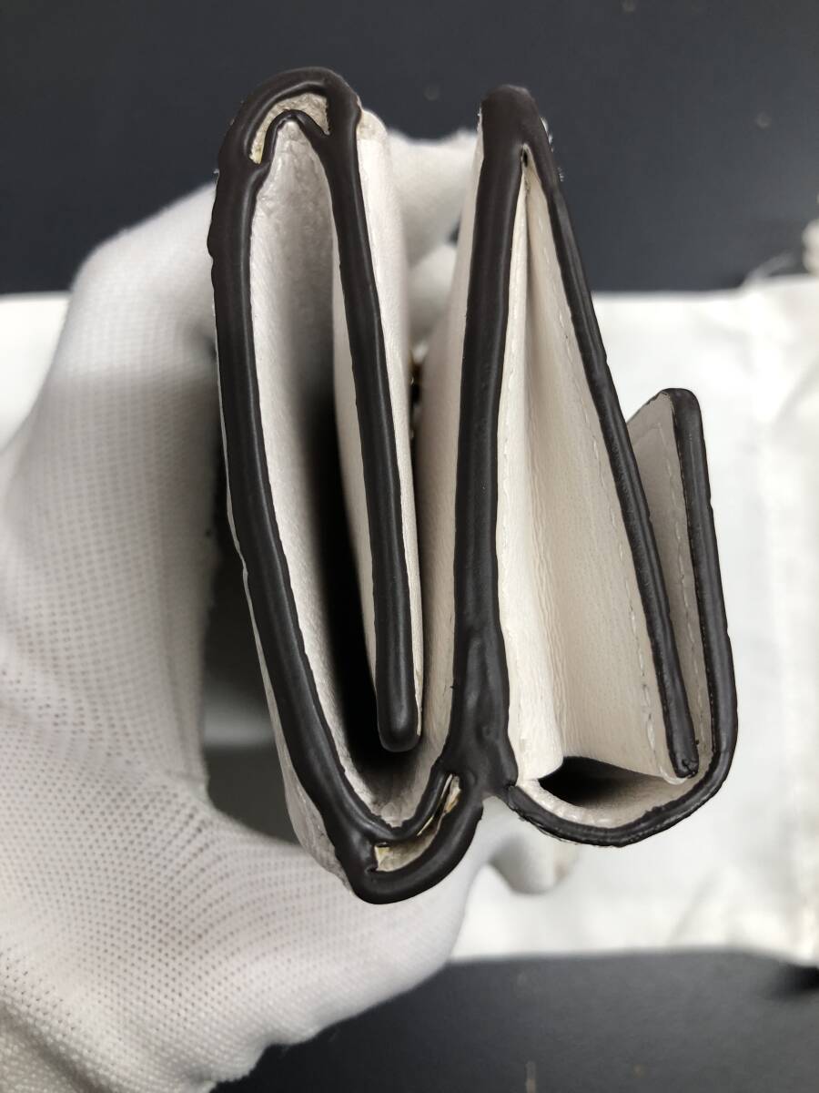 HB3962　クロコダイル 財布 小銭入 カード入 ワニ革 三つ折り財布 コンパクトウォレット レザー 箱付き 未使用品