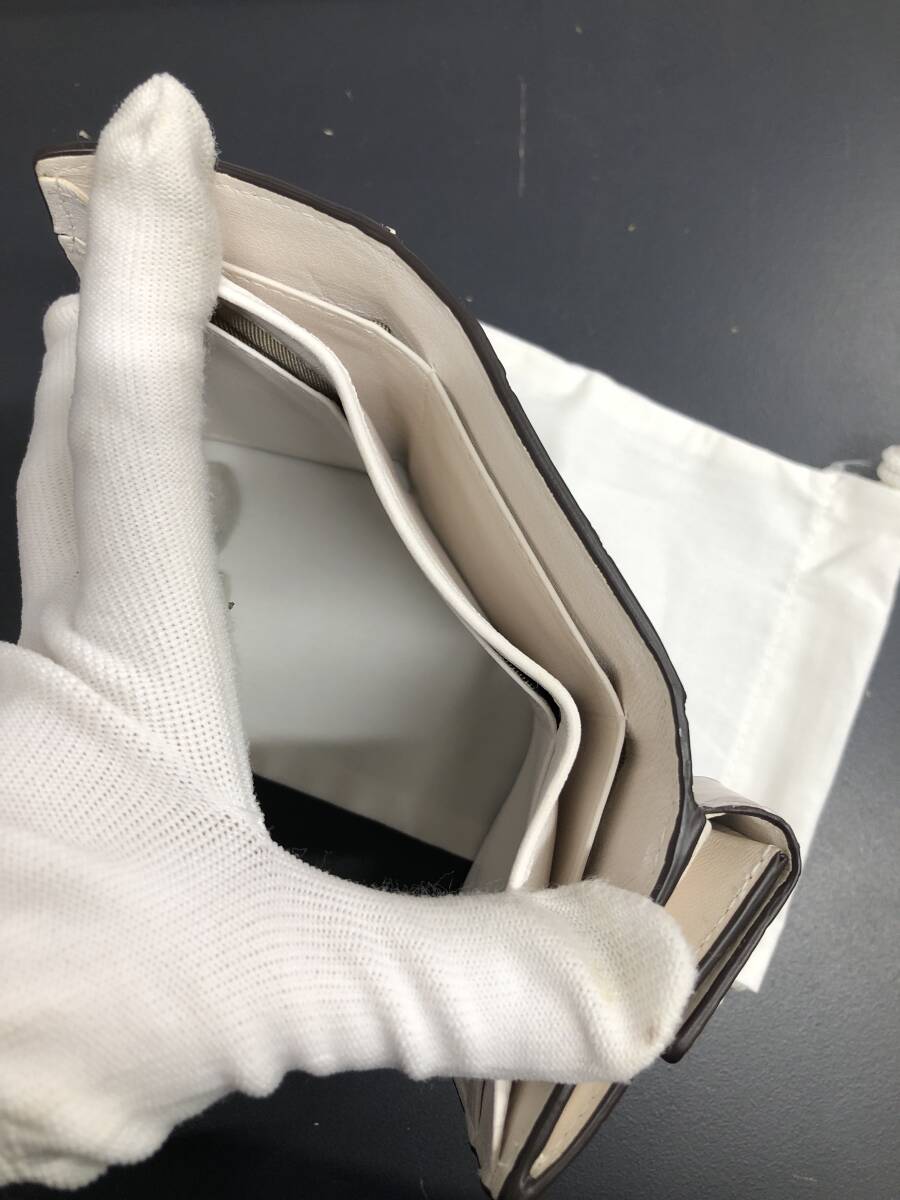 HB3962　クロコダイル 財布 小銭入 カード入 ワニ革 三つ折り財布 コンパクトウォレット レザー 箱付き 未使用品