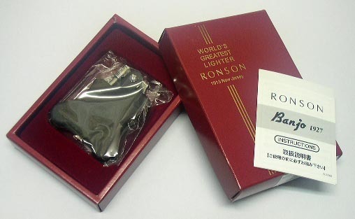  стоимость доставки 270 иен ~ новый товар стандартный товар RONSON( Ronson )Banjo банджо 01-1032( чёрный коврик ) масляная зажигалка латунь ( сделано в Японии ) кремень тип since1927 черный 