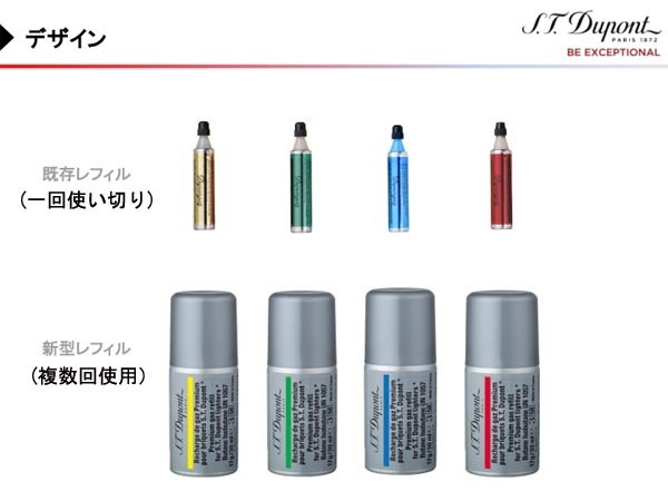 復(fù)數(shù)回注入型 新品正規(guī)品 デュポン(S.T.Dupont)ライター専用ガスボンベ(黃色 金色 ゴールド イエロー）2本セット