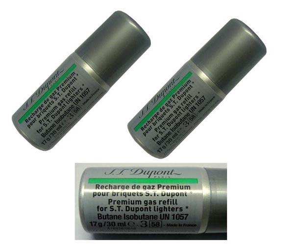 復(fù)數(shù)回注入型 新品正規(guī)品 デュポン(S.T.Dupont)ライター専用ガスボンベ(緑色 グリーン）2本セット