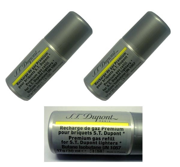 復(fù)數(shù)回注入型 新品正規(guī)品 デュポン(S.T.Dupont)ライター専用ガスボンベ(黃色 金色 ゴールド イエロー）2本セット