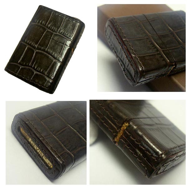 стоимость доставки 390 иен ~ новый товар ARMOR zippo. пересечь . толщина specification [ прекрасный .. плохой ]DEVIN(te vi n) кремень тип масляная зажигалка ( телячья кожа наматывать черный ko рисунок Brown ) латунный 