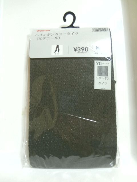新品 GOV リテイリング Women ヘリンボンカラータイツ(70デニール) OLIVE M-L