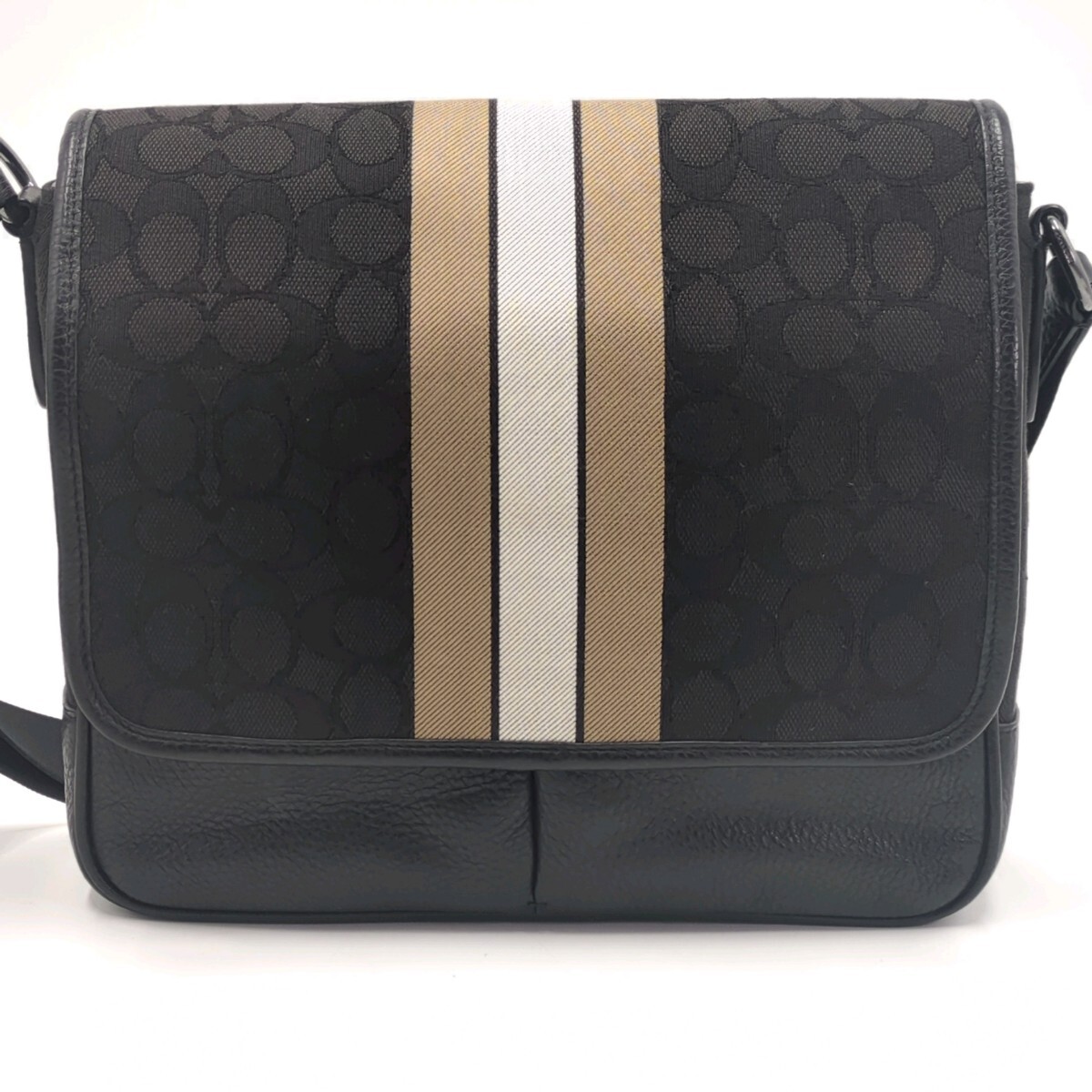 Coach メッセンジャーバッグ ストライプデザイン 超美品!!】COACH コーチ メッセンジャーバッグ ショルダーバッグ