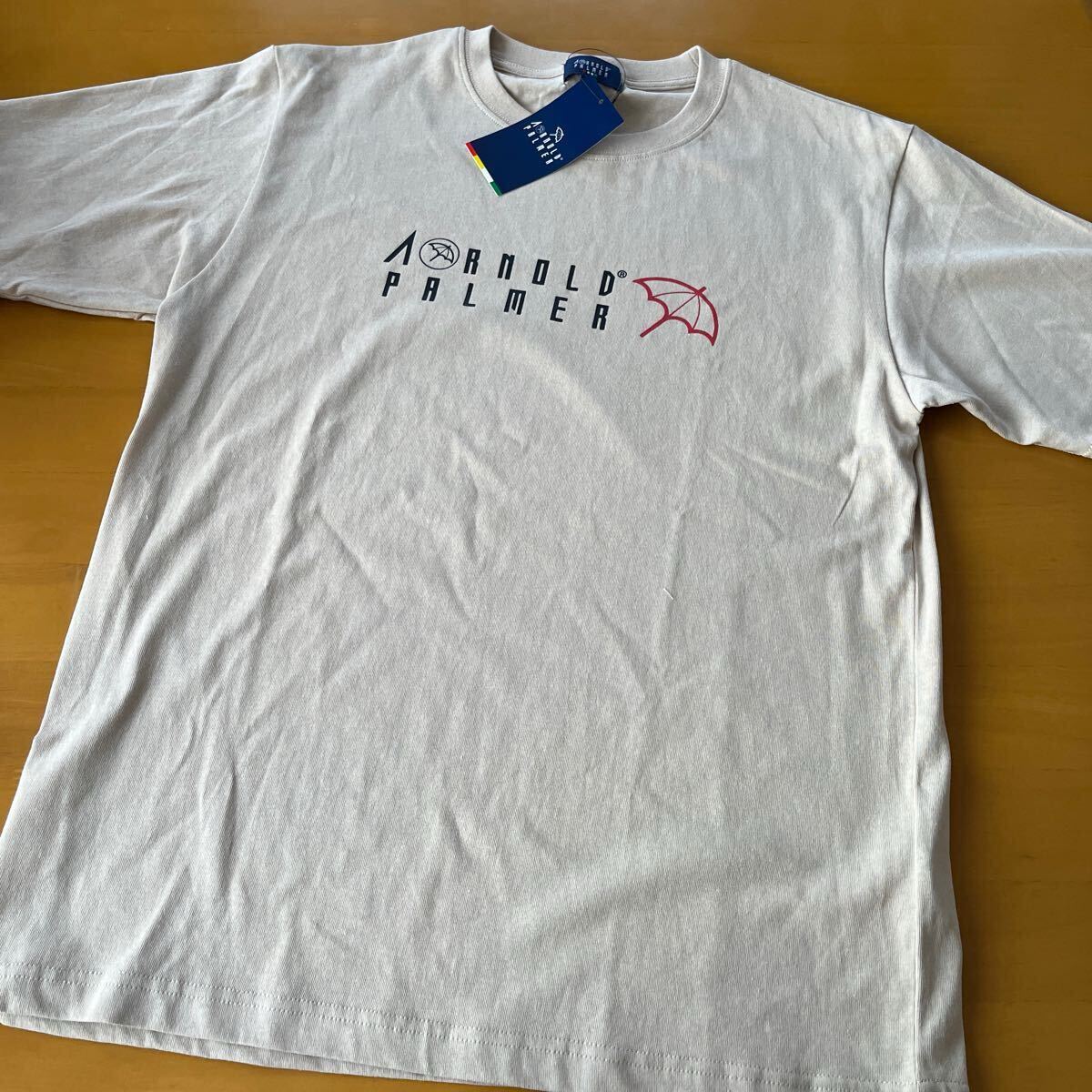 Ｌサイズ　新品 アーノルドパーマー Arnold Palmer　半袖シャツ ロゴと傘マーク　ベージュ_画像3
