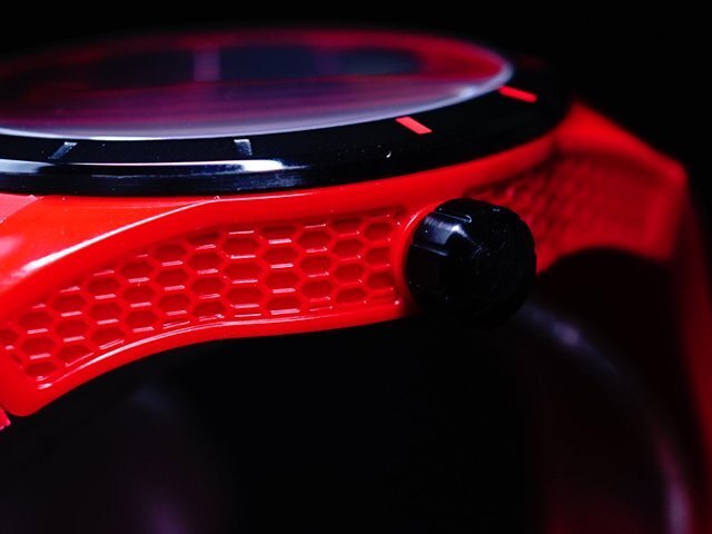 1 иен ~1 старт SCUDERIA FERRARI[s Koo te задний * Ferrari ]FERRARI официальный наручные часы / новый товар подлинный товар прекрасный ....RED черный оправа уретан ремень 