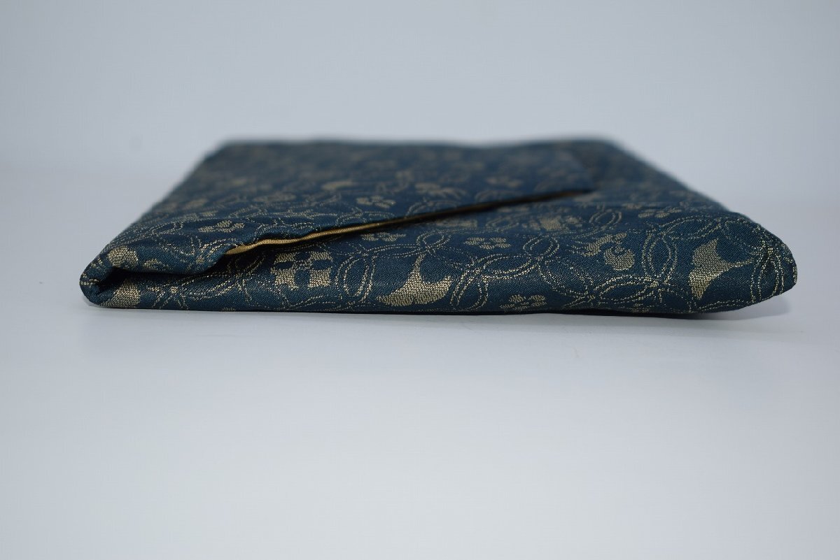 茶道具 数寄屋袋 宗薫手銀杏文緞子 龍村美術織物 懐紙入れ 懐紙はさみ 茶道 31-8826_画像4