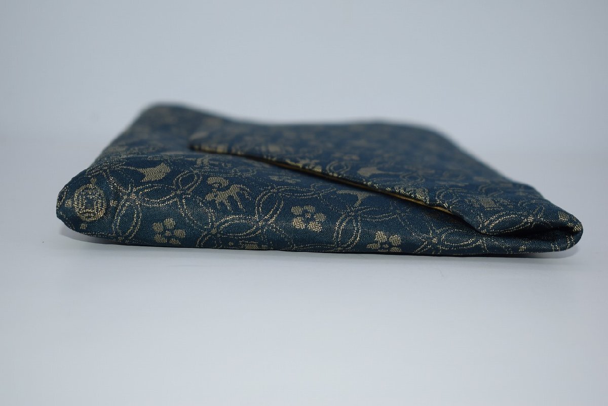 茶道具 数寄屋袋 宗薫手銀杏文緞子 龍村美術織物 懐紙入れ 懐紙はさみ 茶道 31-8826_画像6