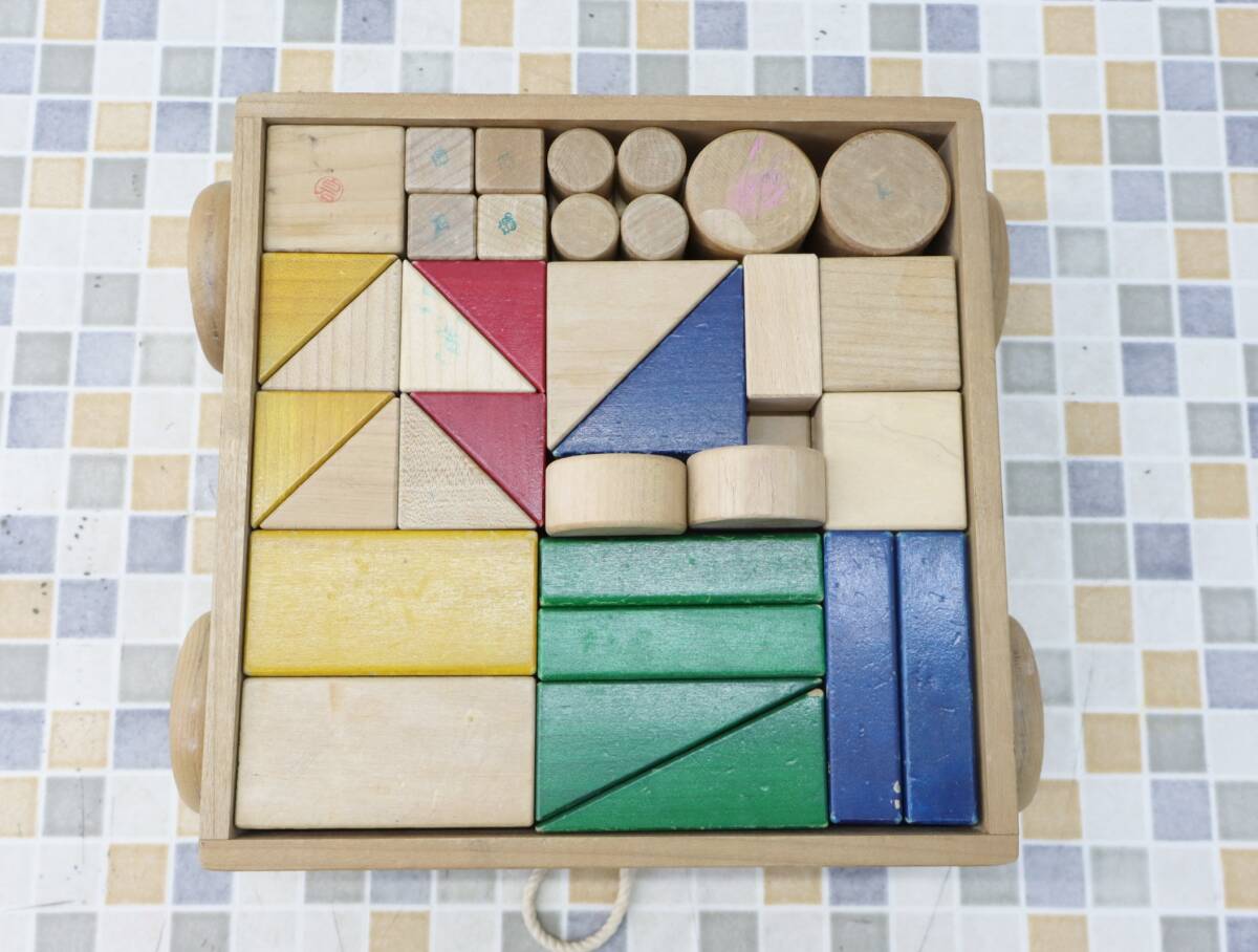 △ 現(xiàn)狀販売｜木のおもちゃ 積み木 知育玩具｜KAWAI 河合 ｜ USED 使用感あり レトロ■O5687