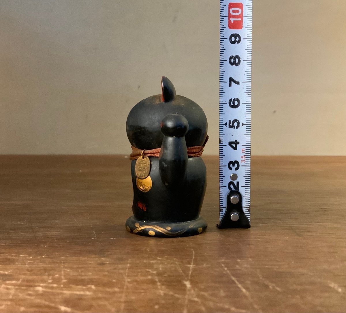 WW-0776 ■送料込■ 招き貓 黒貓 こけし 木制 彫刻 靜岡県 法多山尊永寺 仏教 置物 インテリア レトロ アンティーク 44g /くJYら