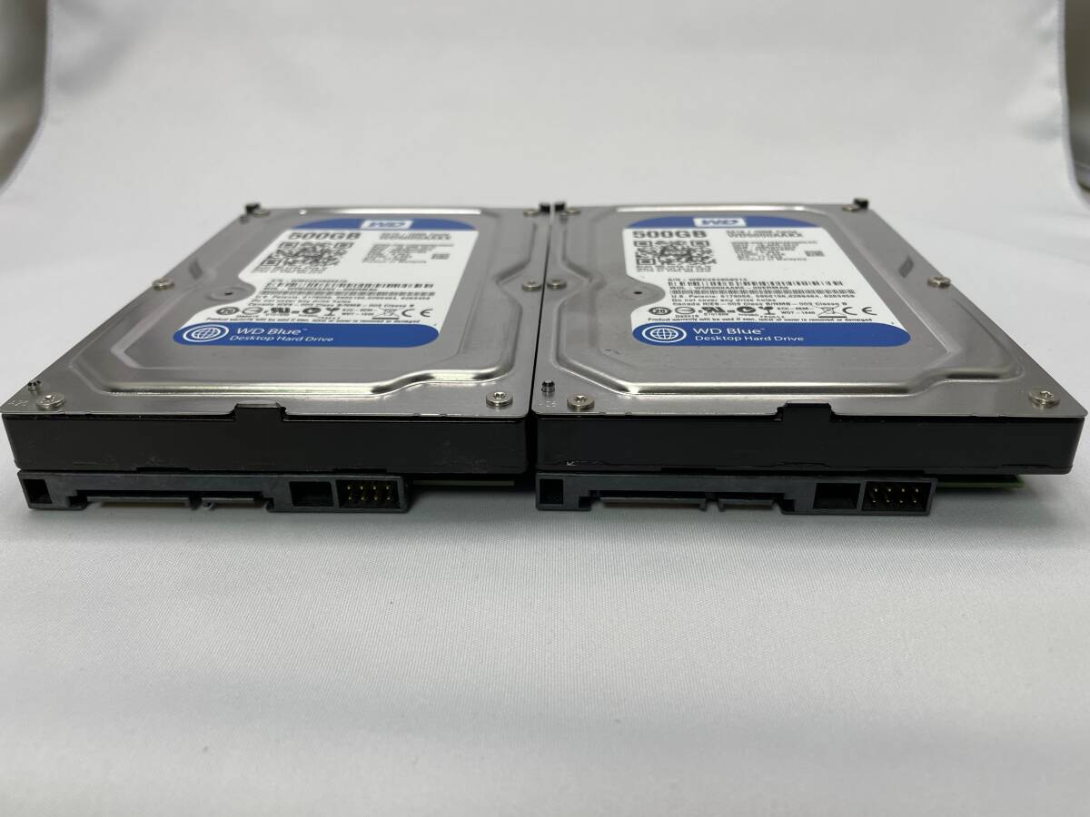 【WD Blue 3.5inch 內蔵ハードディスク(WD5000AAKX) 500GBx2】中古 7200rpm 16MBキャッシュ SATA6G WesternDigitalウエスタンデジタルHDD