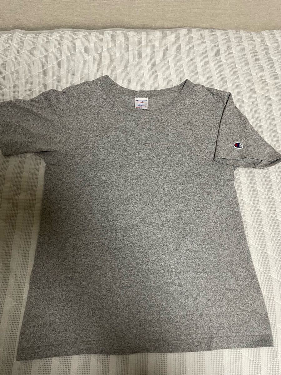 ① 美品 USA制 チャンピオン T1011 Champion グレー 灰 プリント Tシャツ ポケット ポケT アメリカ 米國 リバースウィーブ 1011 M L 古著