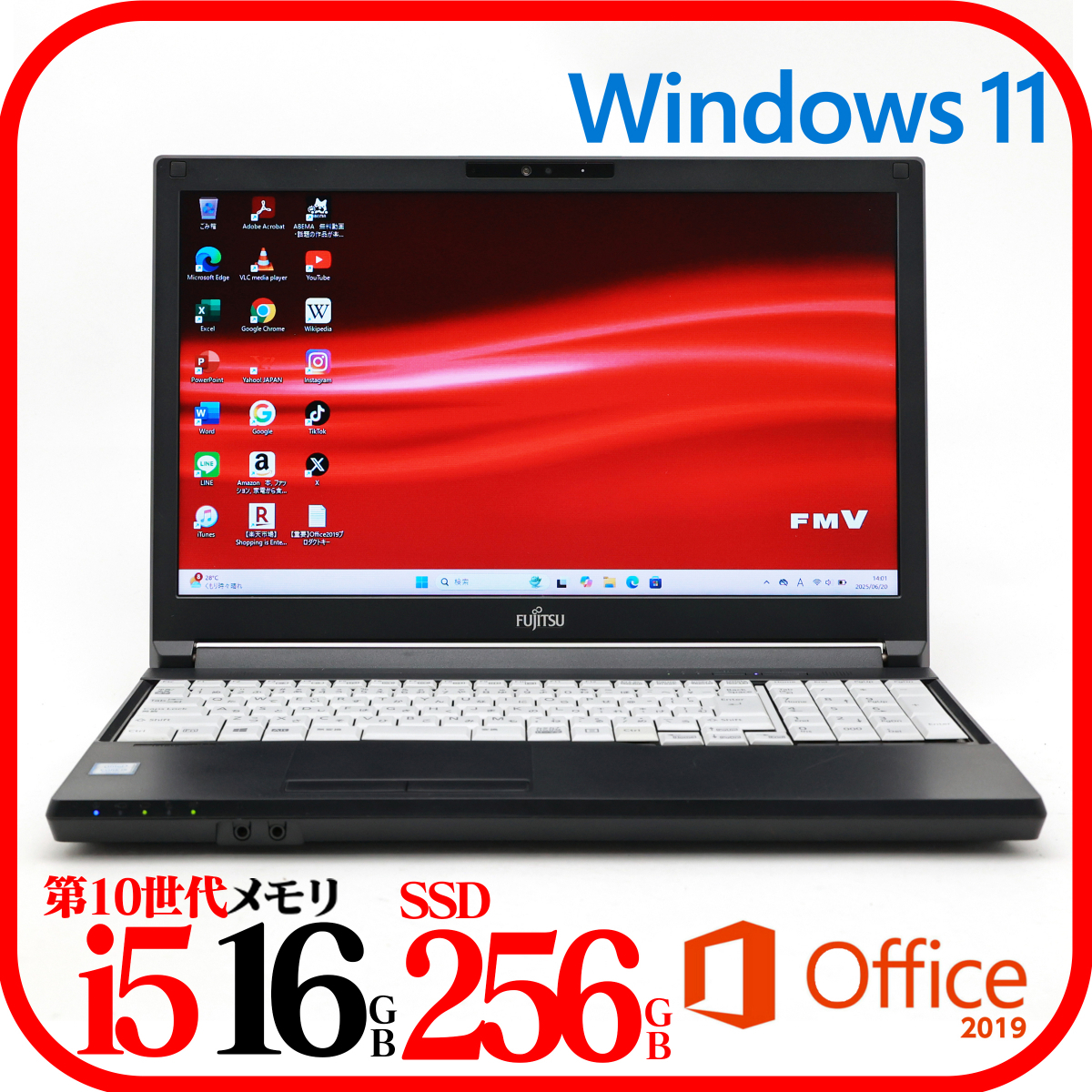 ★A579B①★第8世代i5-8365U★メモリ16GB★SSD256GB★Webカメラ★バッテリ良★Win11★Office★Bluetooth★0620