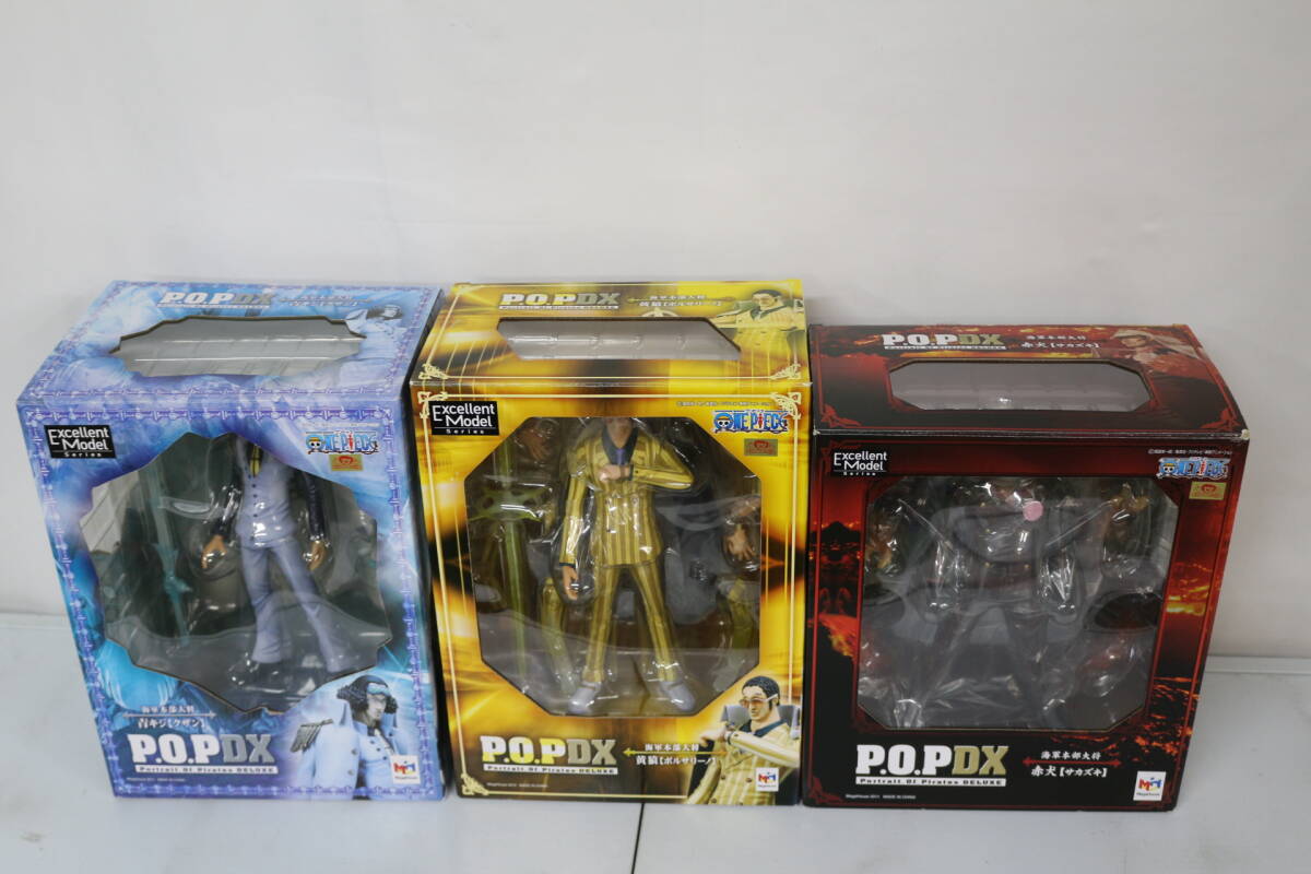 26-9 [現狀品][狀態(tài)△]P.O.P Portrait.Of.Pirates ワンピースNEO-DX 海軍本部大將 3種セット サカズキ ボルサリーノ クザン　[140] 