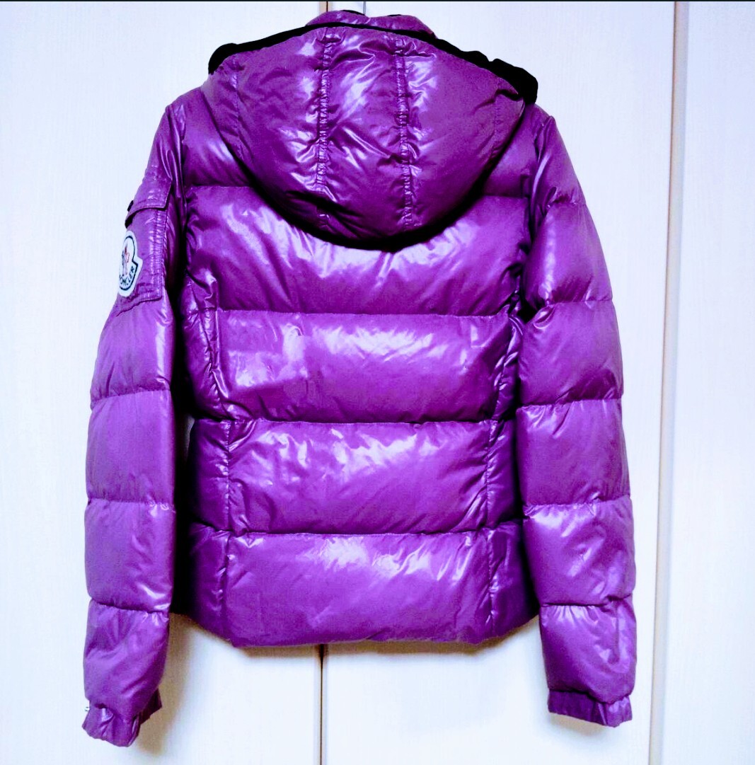 送料無料 モンクレール バディア MONCLER BADIA ダウンジャケット デカワッペン/デカロゴ フード付き ピンク サイズO S~M_画像3