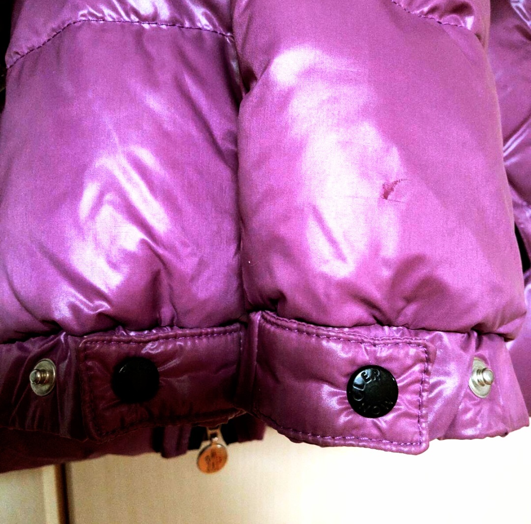 送料無料 モンクレール バディア MONCLER BADIA ダウンジャケット デカワッペン/デカロゴ フード付き ピンク サイズO S~M_画像6