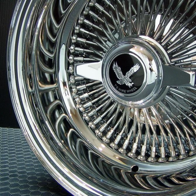 □ 特価 ティスファクトリー T's ワイヤーホイール 13×7J リバース オールクローム 100SP ホイール 4本セット [ノックオフ タワー付屬]