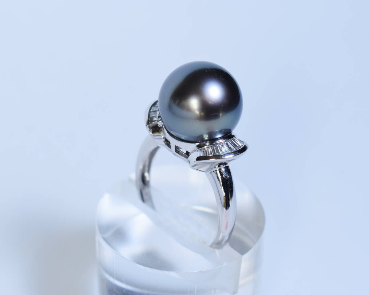 (新品)　　ＰＴ９００　12.0㎜ タヒチパール リング　ダイヤ０．32ｃｔｓ