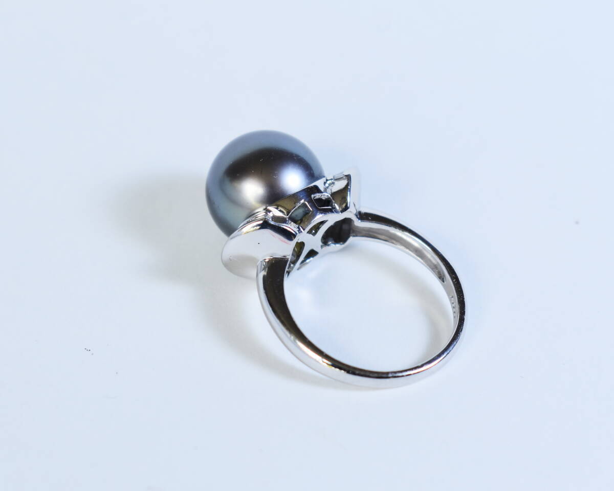 (新品)　　ＰＴ９００　12.0㎜ タヒチパール リング　ダイヤ０．32ｃｔｓ