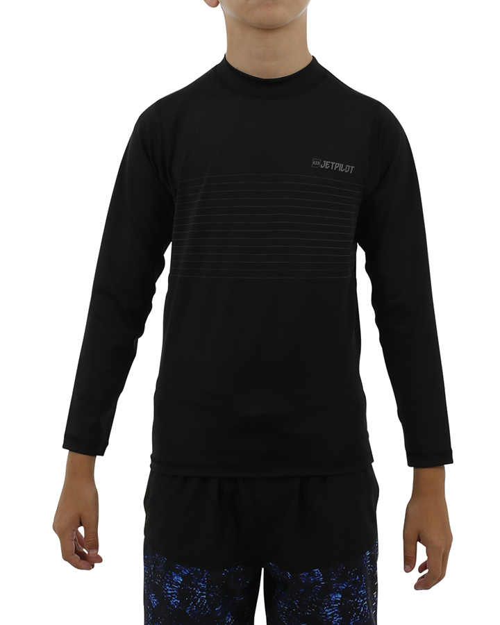 ジェットパイロット JETPILOT ラッシュガード キッズ セール 50%オフ 送料無(wú)料 プレミアム L/S ユース ラッシー S18417 ブラック 10YEAR