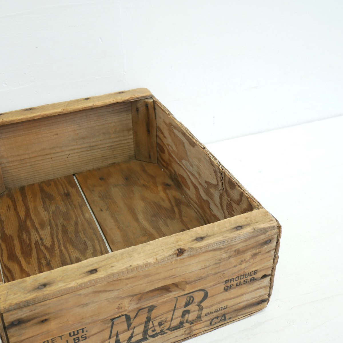 カリフォルニア州 M & R ヴィンテージ木箱 / アメリカ 農(nóng)産物 運搬箱 WOOD BOX 店舗什器 ディスプレイ小物 #702-30-178-313