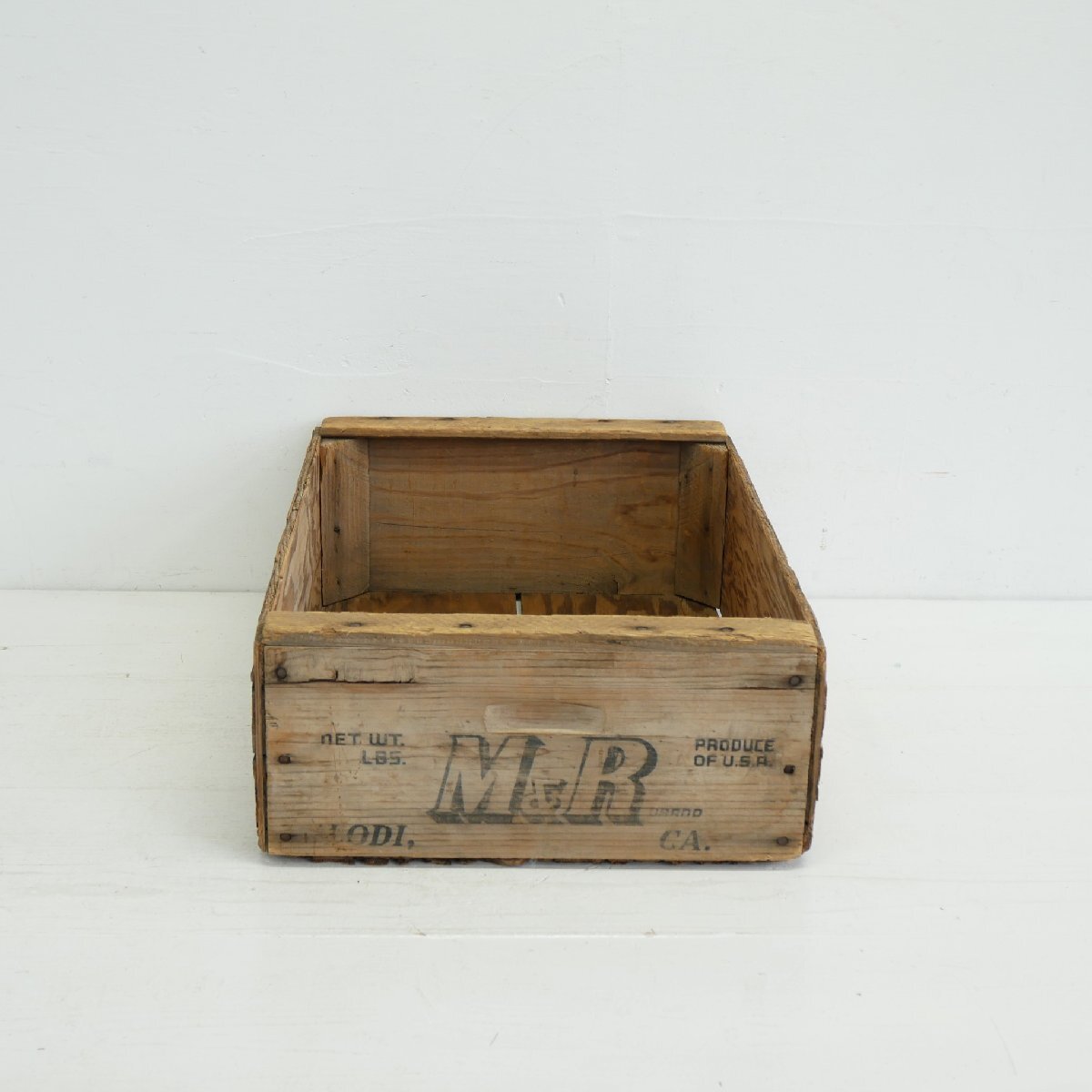 カリフォルニア州 M & R ヴィンテージ木箱 / アメリカ 農(nóng)産物 運搬箱 WOOD BOX 店舗什器 ディスプレイ小物 #702-30-178-313