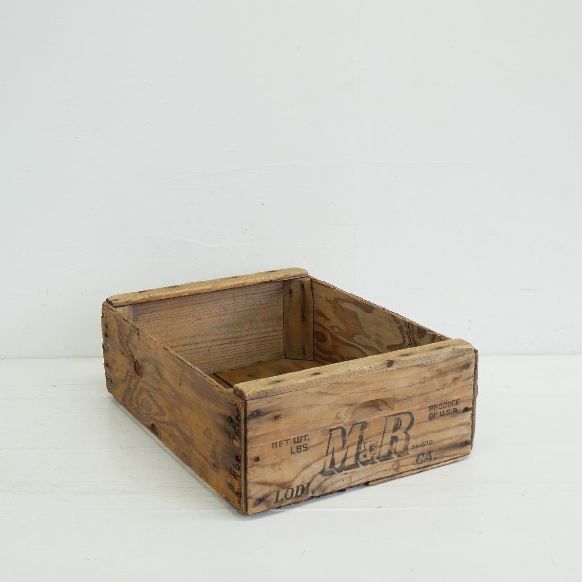 カリフォルニア州 M & R ヴィンテージ木箱 / アメリカ 農(nóng)産物 運搬箱 WOOD BOX 店舗什器 ディスプレイ小物 #702-30-178-313