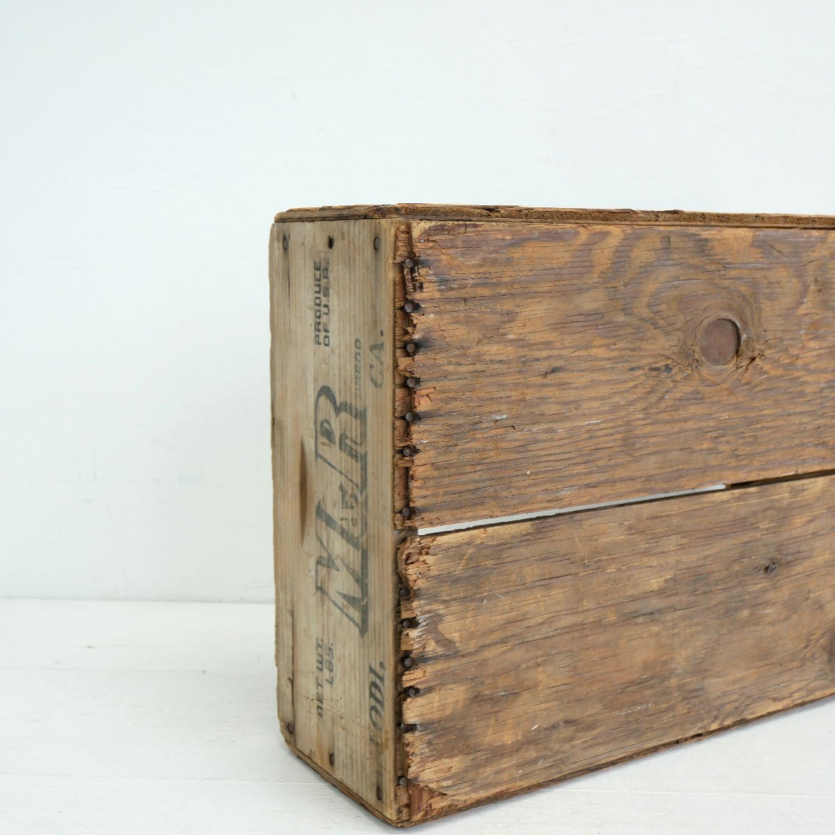 カリフォルニア州 M & R ヴィンテージ木箱 / アメリカ 農(nóng)産物 運搬箱 WOOD BOX 店舗什器 ディスプレイ小物 #702-30-178-313