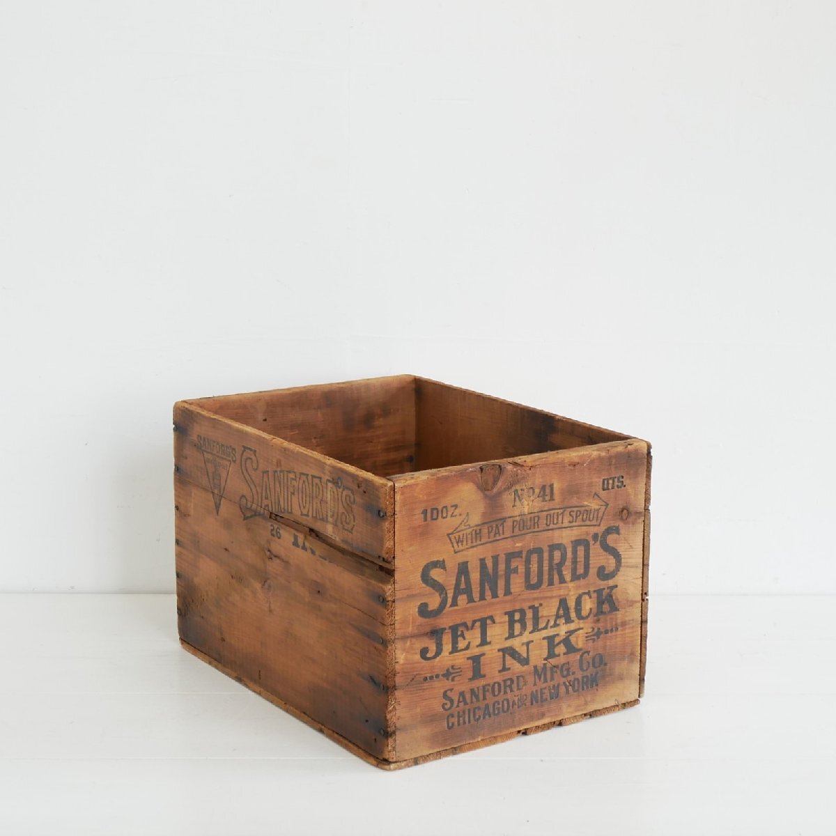 40s SANFORD'S ヴィンテージ 木箱 / アメリカ シカゴ サンフォード インク カンパニー ウッドボックス 運搬箱 店舗什器 #606-25-268-245