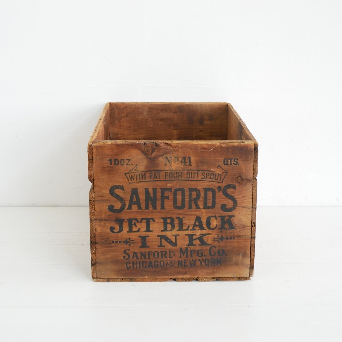40s SANFORD'S ヴィンテージ 木箱 / アメリカ シカゴ サンフォード インク カンパニー ウッドボックス 運搬箱 店舗什器 #606-25-268-245