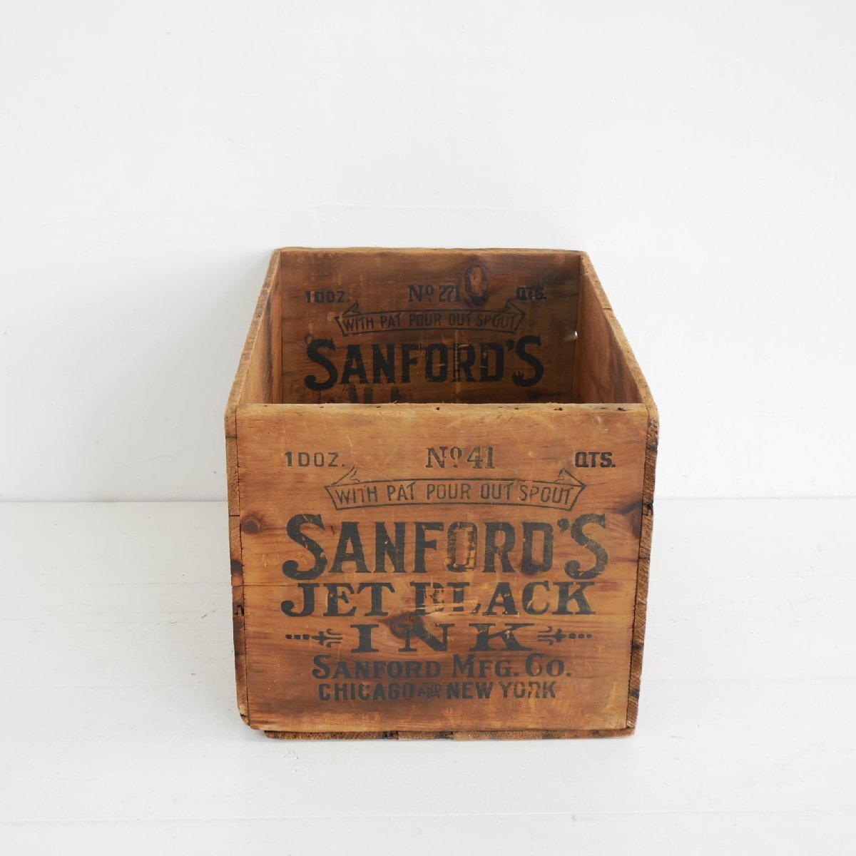 40s SANFORD'S ヴィンテージ 木箱 / アメリカ シカゴ サンフォード インク カンパニー ウッドボックス 運搬箱 店舗什器 #606-25-268-245