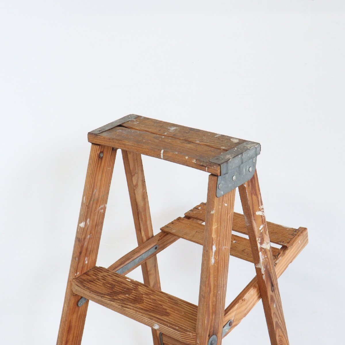 アメリカ ヴィンテージ 5段 腳立 / 木制ラダー stepladder ディスプレイ 店舗什器 ガーデニング アンティーク 雑貨 ＃606-25-172-11