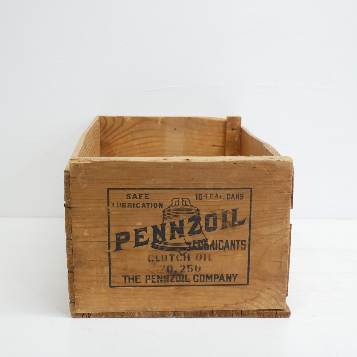 PENNZOIL ペンゾイル ヴィンテージ 木箱 / アメリカ カリフォルニア州 GLUTCH OIL WOOD BOX 店舗什器 ディスプレイ小物 #610-40-182-476