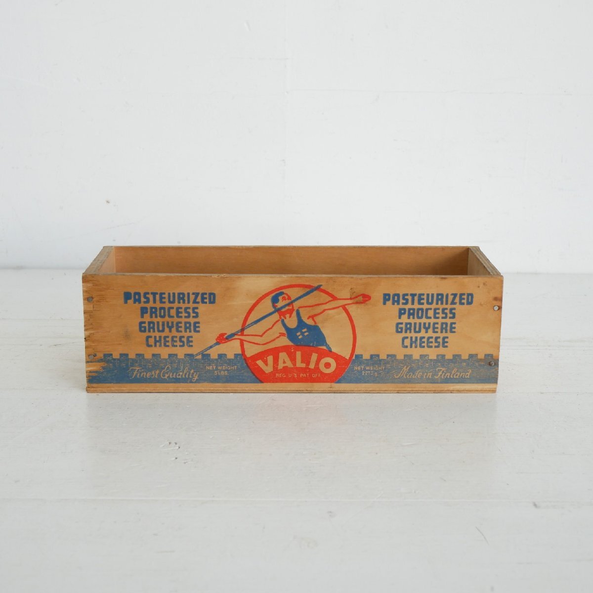 VALIO ヴィンテージ チーズボックス / フィンランド 乳制品 木箱 WOOD BOX 店舗什器 ディスプレイ小物 #610-10-038-467