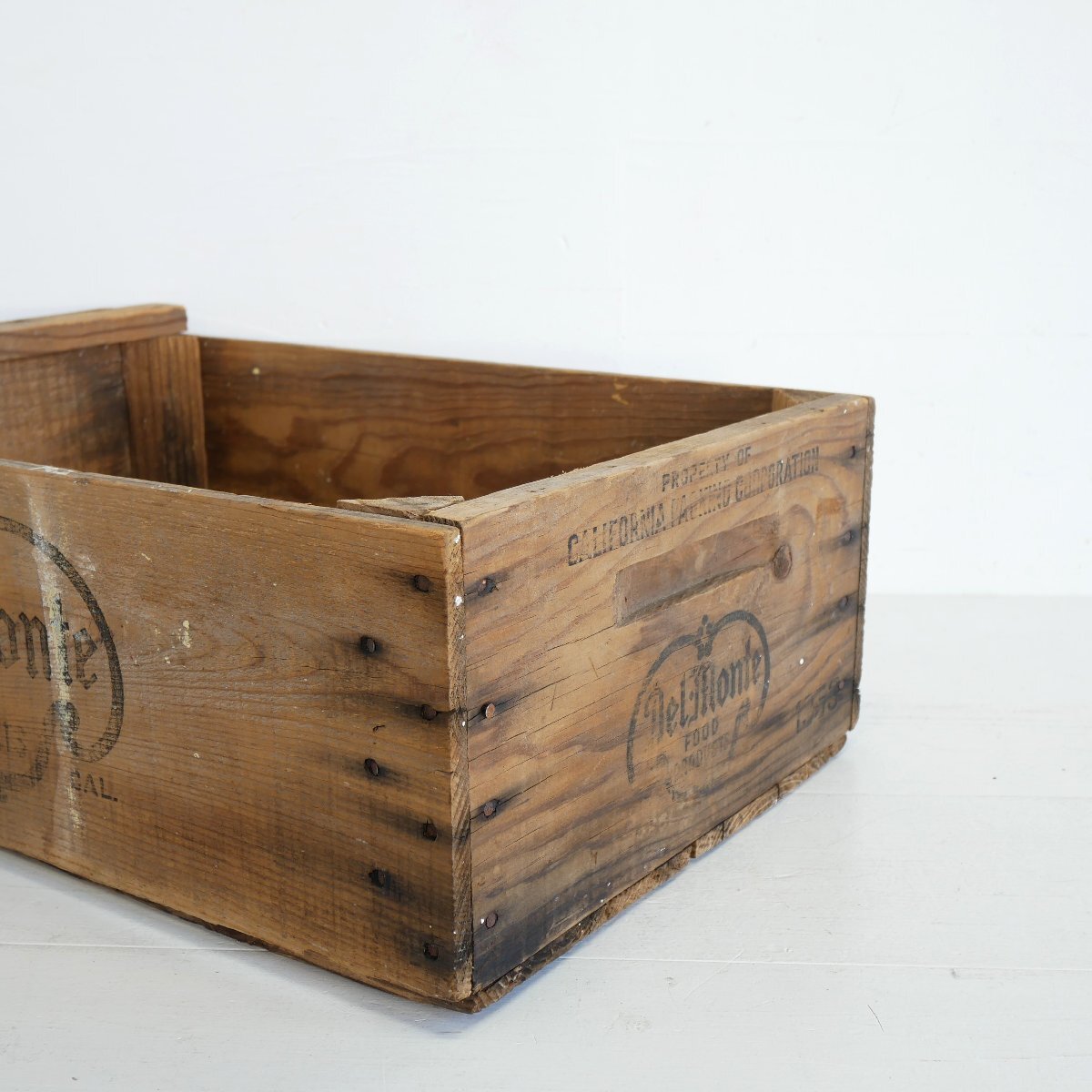 Del monte デル モンテ ヴィンテージ 木箱 / アメリカ WOOD BOX 店舗什器 ディスプレイ小物 #610-20-120-459