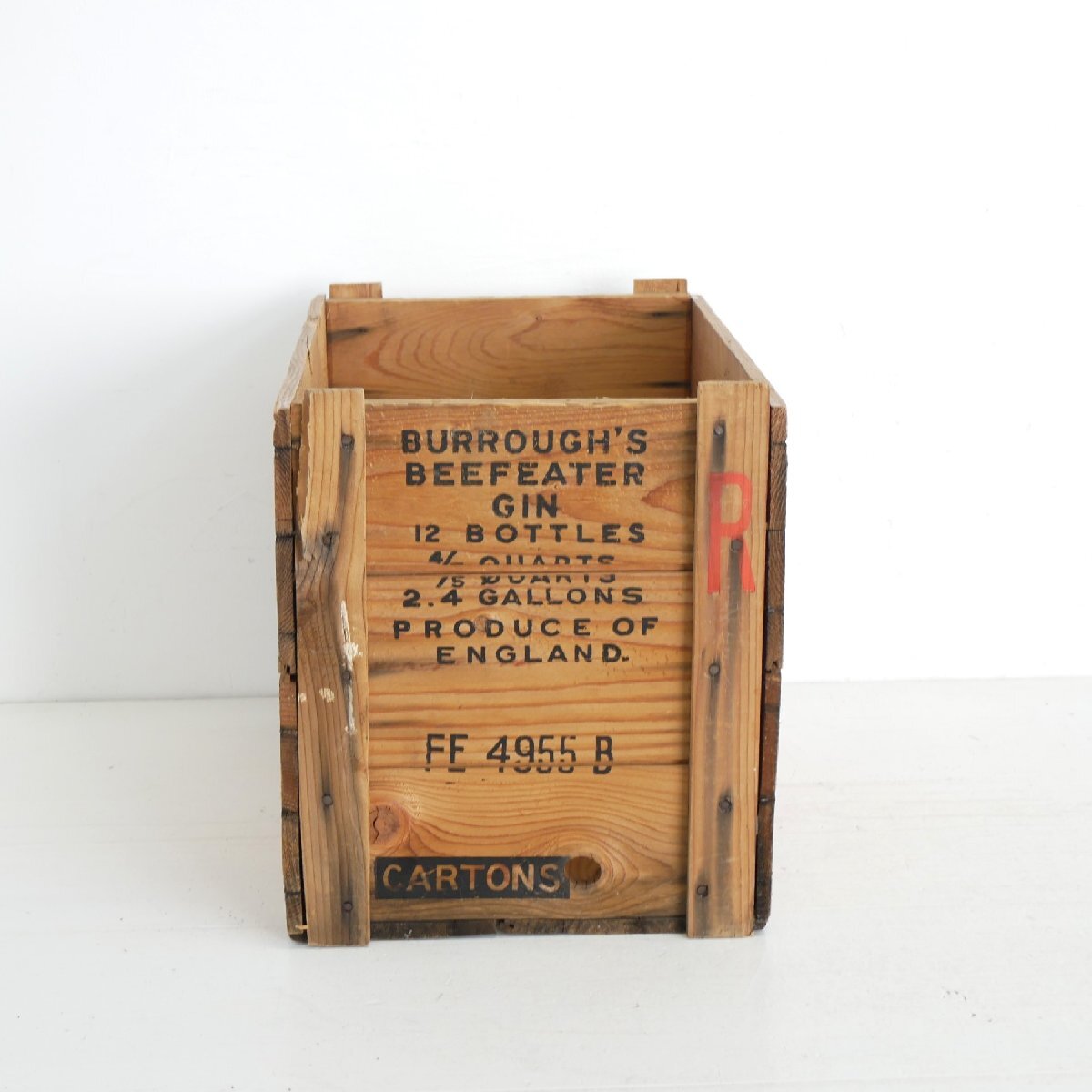 BEEFEATER DRY GIN ビーフィーター ヴィンテージ 木箱 / ロンドン ジン WOOD BOX 店舗什器 ディスプレイ小物 #610-25-361-465