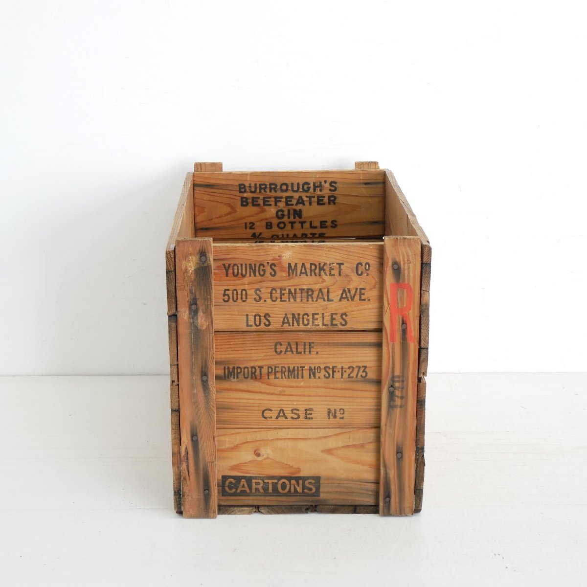 BEEFEATER DRY GIN ビーフィーター ヴィンテージ 木箱 / ロンドン ジン WOOD BOX 店舗什器 ディスプレイ小物 #610-25-361-465