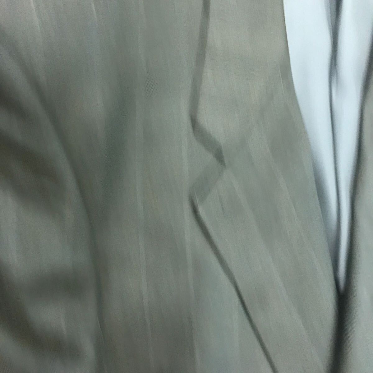 新品★激安タグ付き68,000円VENDOME高級ビンテージ2つボタンスーツセットアップサイズLブラウンオレンジ系玉虫カラー/ピンストライプ麻100_画像2