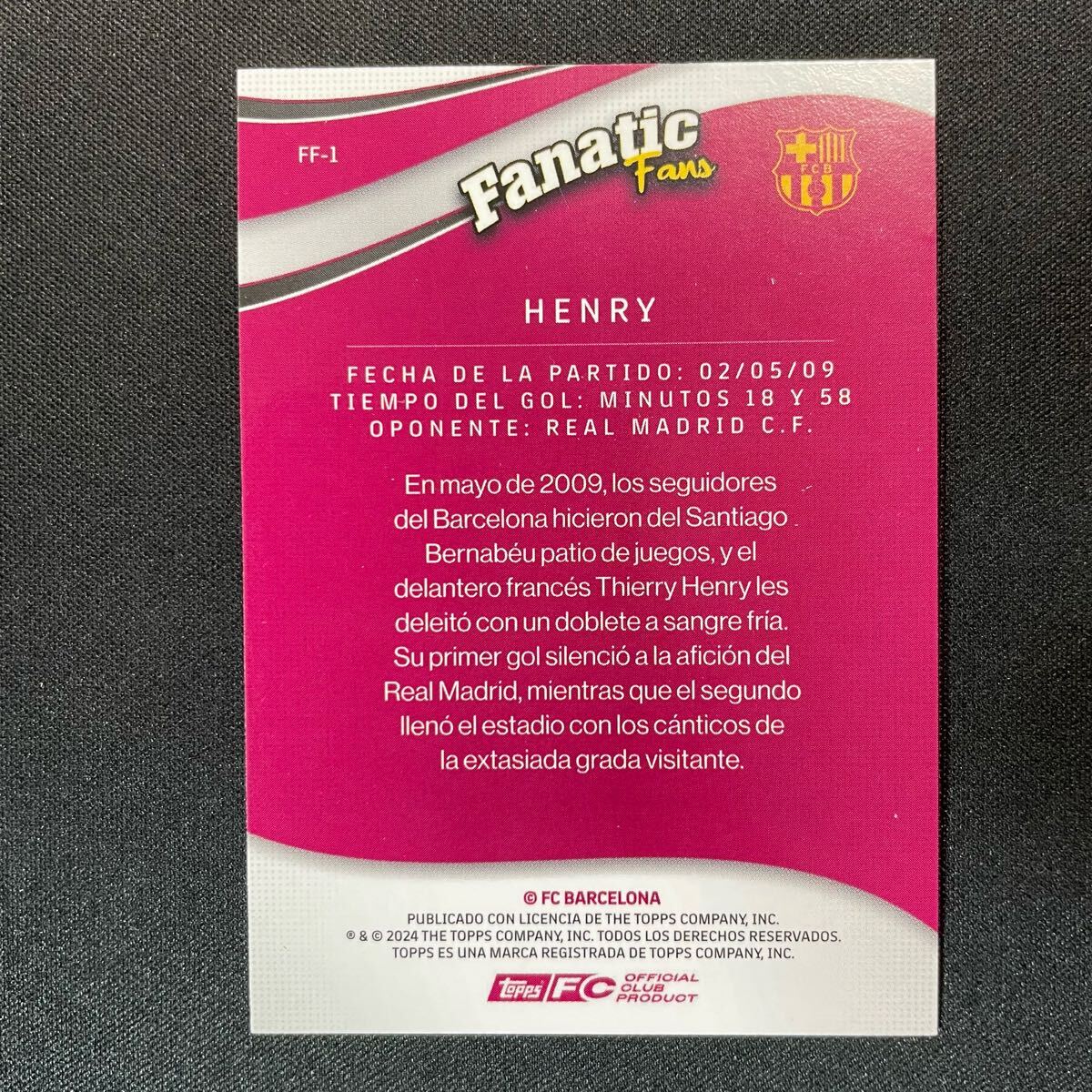 2024-25 Topps Barcelona Fan Set Fanatic Fans Thierry Henry /50tieli* Anne li