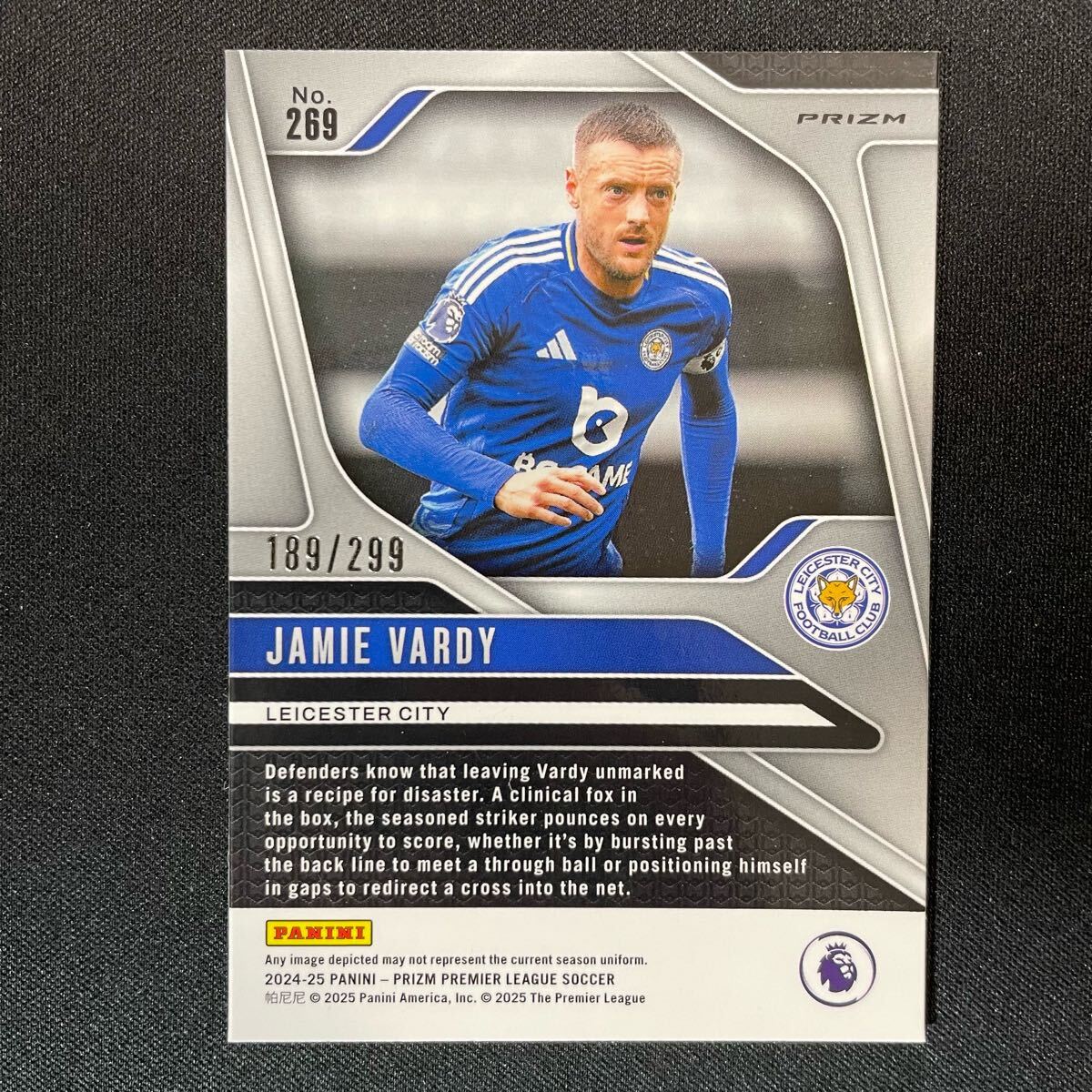 2024-25 Panini Prizm EPL Jamie Vardy Leicester City /299