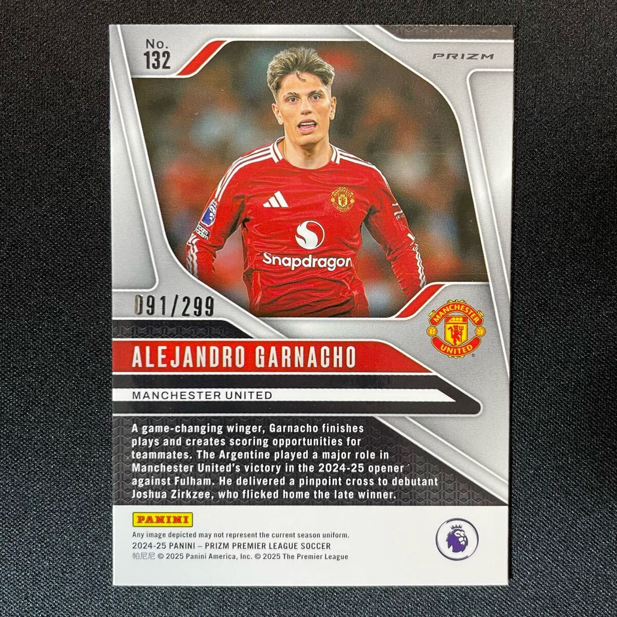 2024-25 Panini Prizm EPL Alejandro Garnacho Manchester United /299are рука ro*ga luna cho