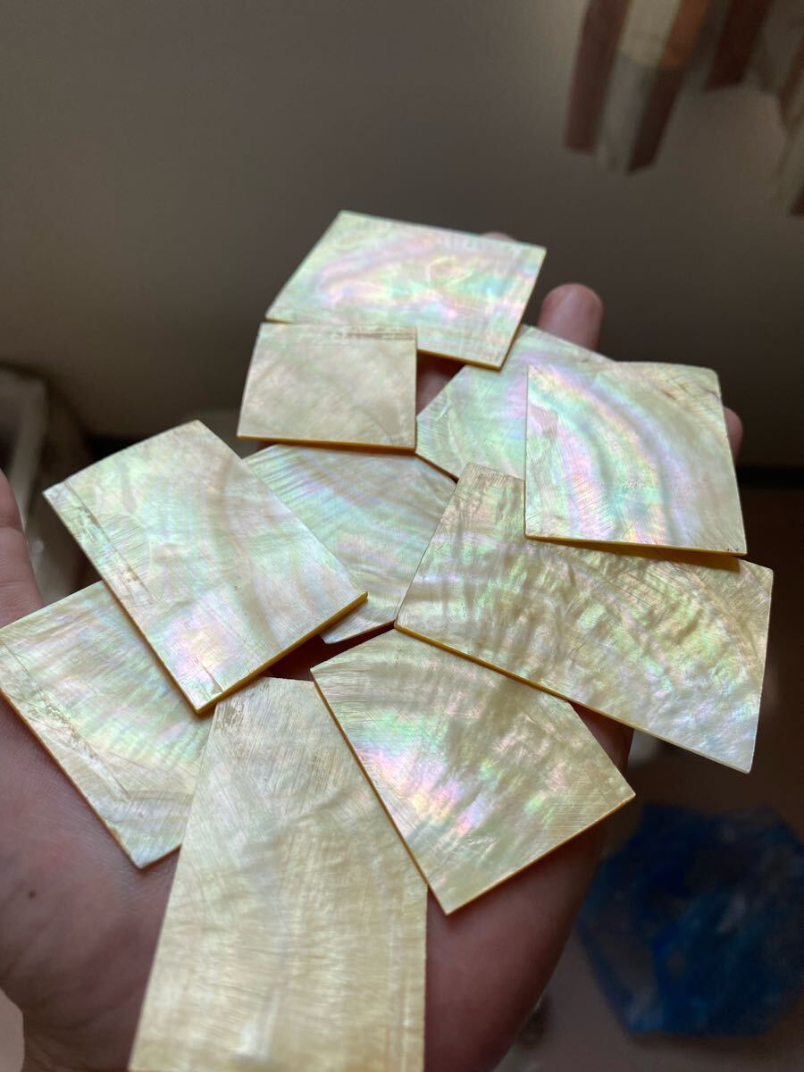 白蝶貝 スライス 10枚セット 厚み1,2mm前後 螺鈿細工 ハンドメイド 素材_画像1
