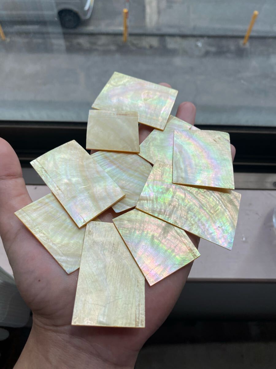 白蝶貝 スライス 10枚セット 厚み1,2mm前後 螺鈿細工 ハンドメイド 素材_画像3