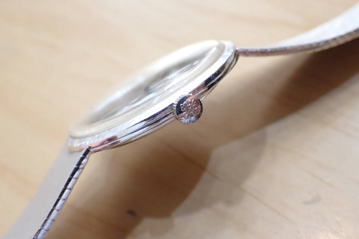 希少/正規(guī) ◆パテックフィリップ カラトラバ K18/750 金無垢制 ブルー◆ 3468 メンズ 手巻き アンティーク腕時計